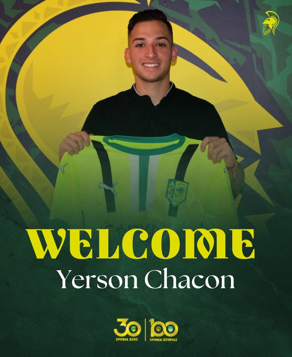 Η Αθλητική Ένωση Κίτιον (ΑΕΚ) Λάρνακας είναι στην ευχάριστη θέση να ανακοινώσει την συμφωνία με την Deportivo Táchira για την απόκτηση με δανεισμό 1 χρόνου, με οψιόν αγοράς, του 21χρονου διεθνή Βενεζουελάνου μεσοεπιθετικού Yerson Chacon.