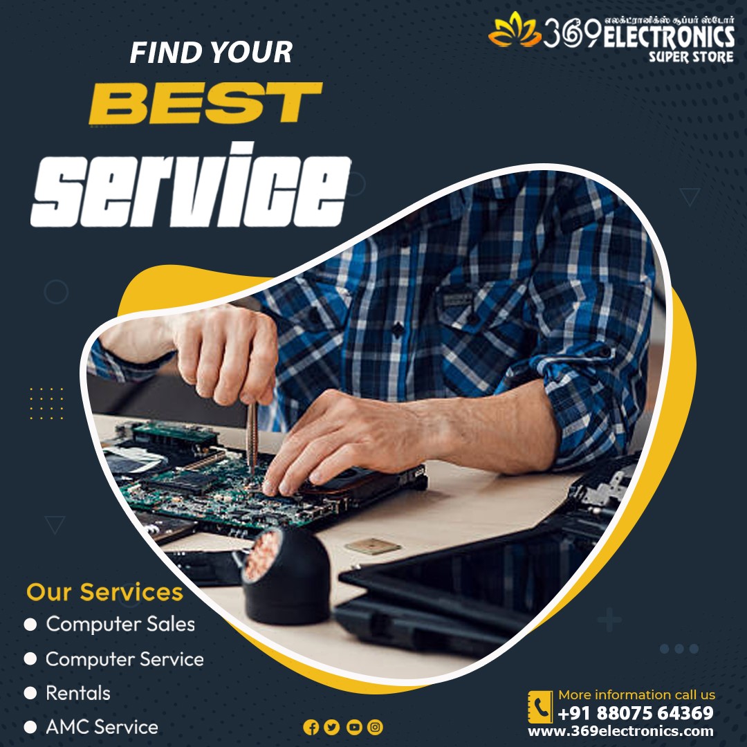369Electronics's tweet image. 369 Electronics
*
*
✔ Find Your Best Service
*
*
Our Services :
✅ Computer Sales
✅ Computer Service
✅ Rentals
✅ AMC Service
*
*
☎For More Details Call us : +91 88075 64369
*
*
#computersales #TechDeals #pcsales #laptopdeals #gamingpc #workstation #desktopdeals #TechSales
