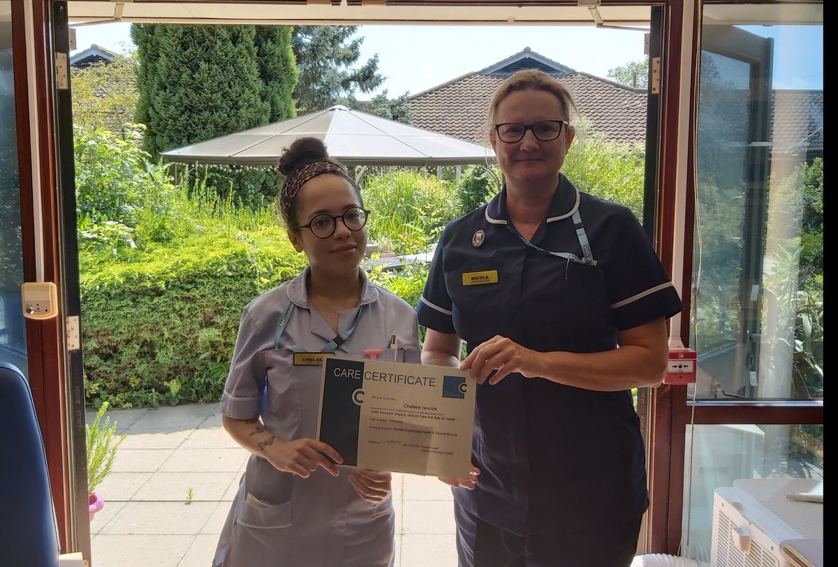 A huge well done to Chelsea for completing her Care Certifcate with the team at Ogden Court ⭐️