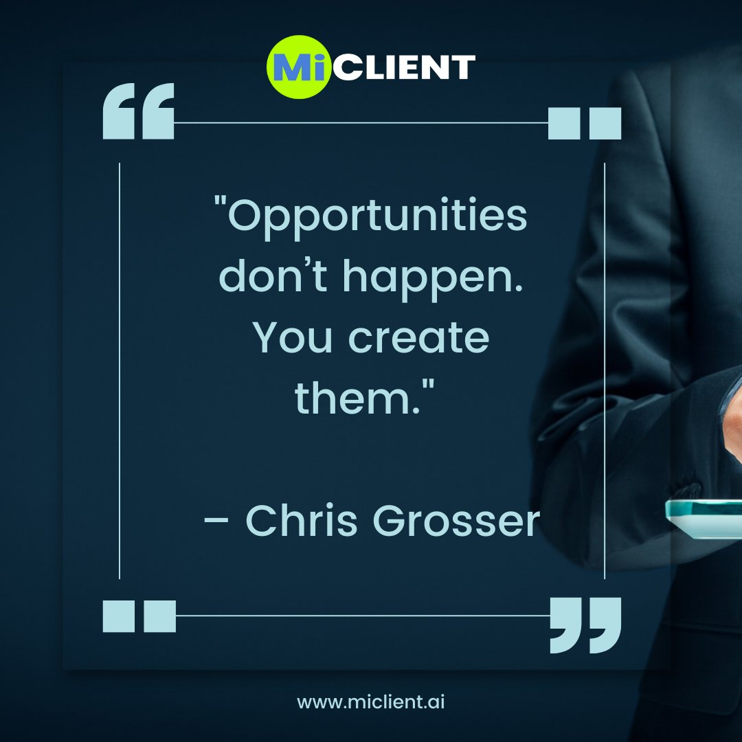 MiClient's tweet image. Start this week with a proactive mindset! 🌟 Remember, opportunities aren’t something we wait for—they’re something we create. Let’s innovate, collaborate, and seize the day. 

#mondaymotivation #businessgrowth #createopportunities  #motivation #hiring #mumbai #sales #cpq #crm