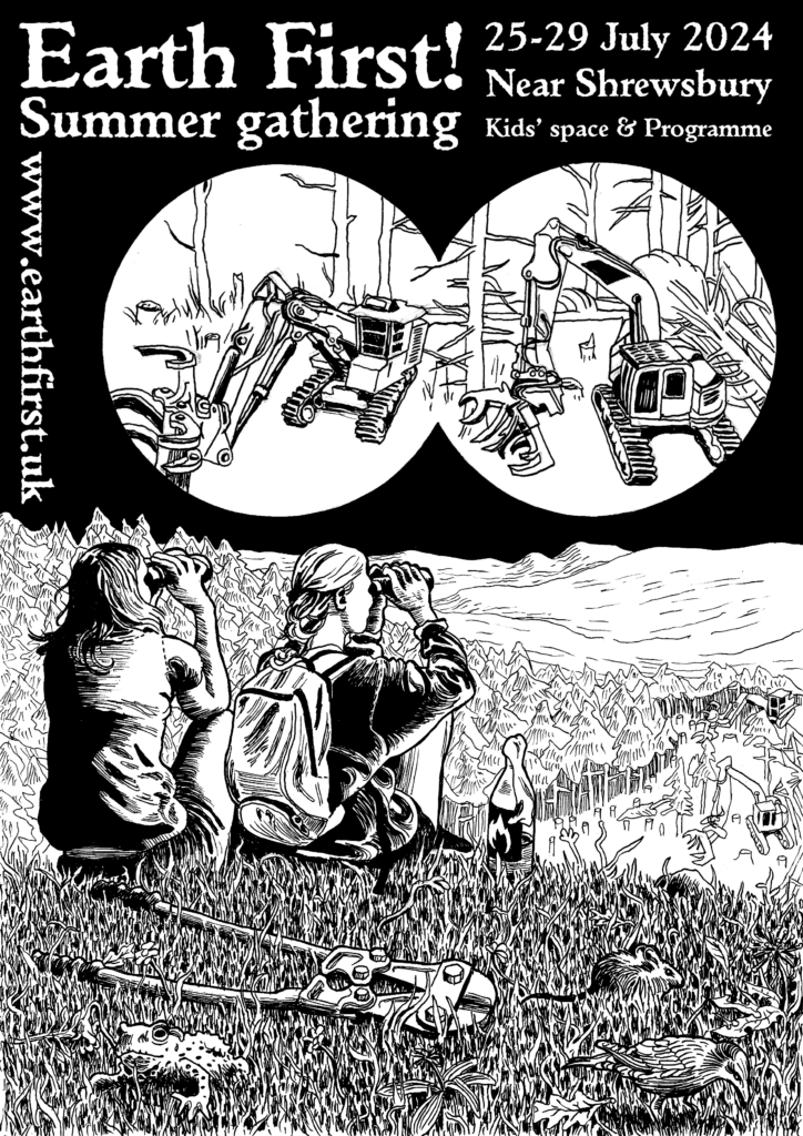 3 days to go till the 30th UK Earth First gathering! We've got an incredible programme with over 50 workshops (earthfirst.uk/a-selection-of…), a separate kids programme and an amazing line up of films, bands, DJ's, artists and even a ceilidh. Join us for 5 days of living green anarchy!
