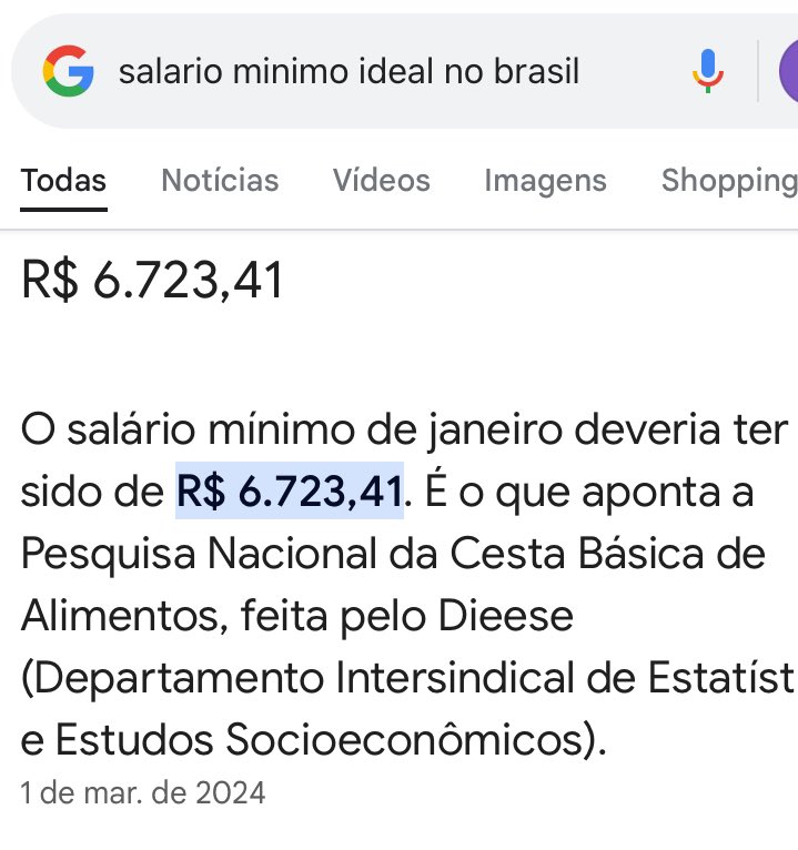 OFCBostil's tweet photo. Segundo o Dieese, esse deveria ser o salário-mínimo ideal para ao menos ter um pingo de dignidade vivendo no Bostil…

E aí, concordam? https://t.co/oQbMN1FlOy