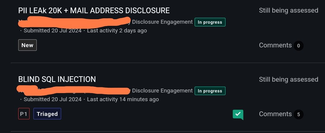 SuyashS91823422's tweet image. Triaged of the day @Bugcrowd 
Blind SQL Injection 
#P1 #SQLI 
Tip:-
Deep recon subdomain enumeration 
Site was using in #PHP >>fuzz 
Found /config.php>> used Arjun tool
U= parameters and boom #SQLI
#bugbountytips #bugbounty #bugcrowd
