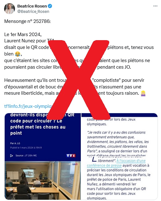 prefpolice's tweet photo. 🔴 Faux | Pendant les #JO, autour des sites, la circulation piétonne et cycliste est libre dans les périmètres rouges interdits à la circulation.
Cette règle a été annoncée très en amont.
Le périmètre gris, autour de la Seine, n’est pas un périmètre de circulation, mais un périmètre de protection antiterroriste.
