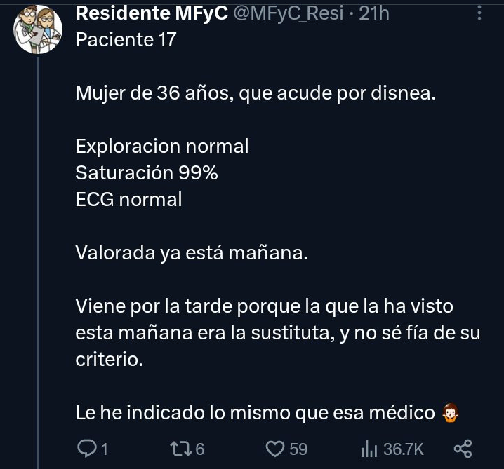 sirfigaro's tweet photo. No neno, no viene porque no se fía de la sustituta. Viene por disnea persistente. Lo pone ahí. LO PONE EN TU PUTO TWEET. https://t.co/YhSpeNt1Ju