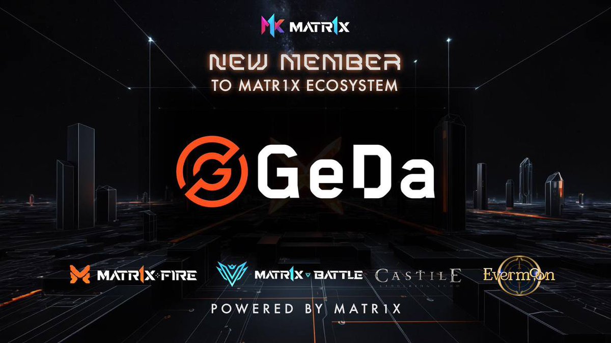 Welcome <a href="/GEDAEsports/">GEDA</a> to the #MATR1X ecosystem
​
With a decade in esports, GEDA boasts expertise from ex-pro athletes and the Cyber Games Arena team. They’ve hosted over 700 global tournaments, including major LOL and CS events.
​
Matr1x’s  investment in GEDA Esports shows our