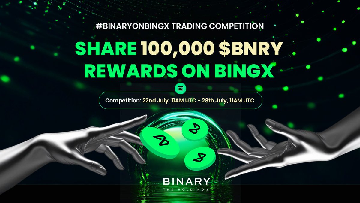 thebinaryhldgs's tweet photo. We promised you something soon 🫶

#BinaryOnBingX is back with an all new trading competition with a grand reward pool of

💰💰100,000 $BNRY! 💰💰

TODAY 11AM UTC ⛷️

Trade now:  https://t.co/pfnJDiI5pd https://t.co/nEUVocGuA4