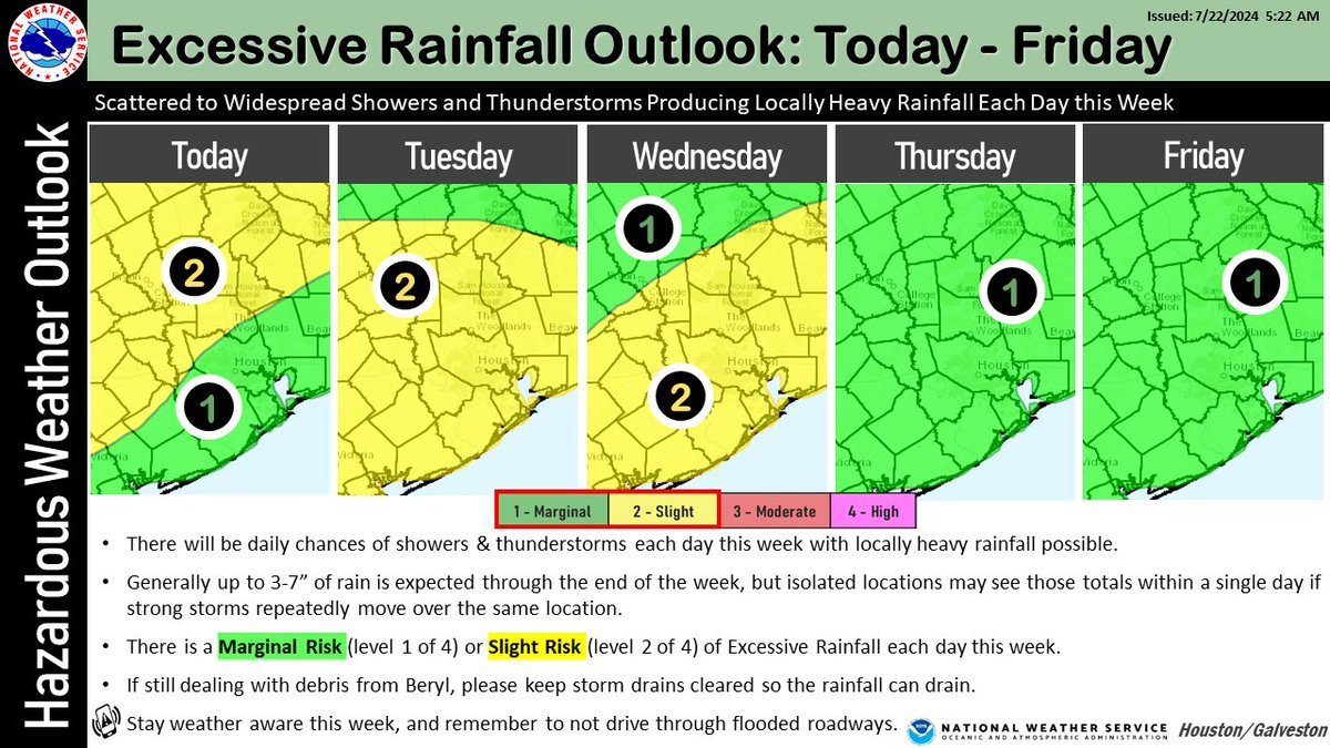 There will be daily chances of showers & storms each day this week with ...