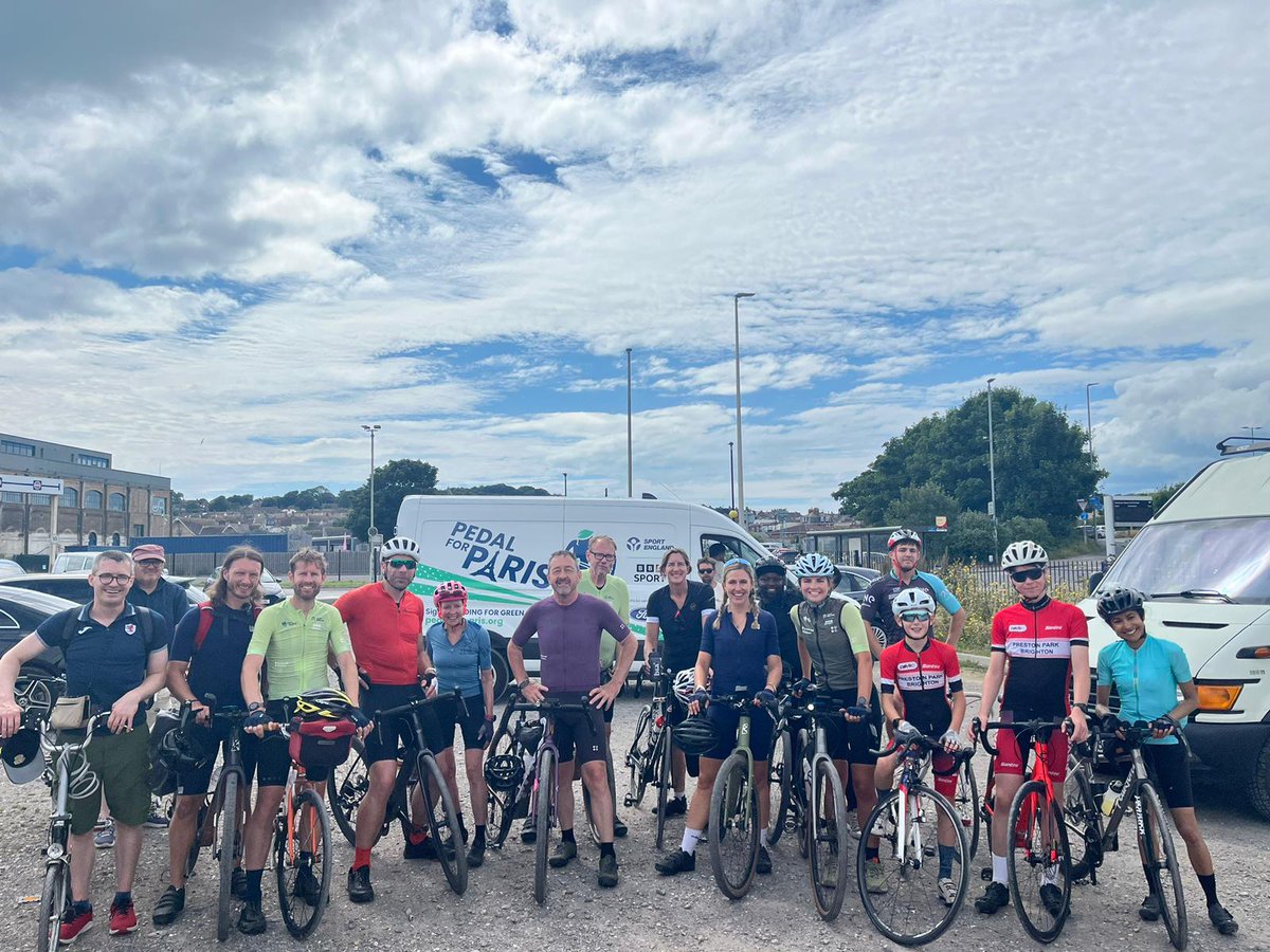 A superb ride from London to the south coast with Chris Boardman, Sarah Storey and Katherine Grainger (the two Dames) plus many friends as they #PedalForParis – a 550 mile, eight day bike to encourage action against climate change. 

#GoingForGreen 

sportengland.org/news-and-inspi…