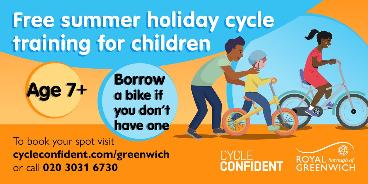 Greenwich Cyclists (@greenwichcycle) on Twitter photo Summer is here and it’s the perfect time to brush up on your cycling skills! There are two weeks of cycle training for children aged seven and above beginning next week in Thamesmead (29 July) and the following week in Charlton (5 August). Details at cycleconfident.com/sponsors/green… Summer is here and it’s the perfect time to brush up on your cycling skills! There are two weeks of cycle training for children aged seven and above beginning next week in Thamesmead (29 July) and the following week in Charlton (5 August). Details at cycleconfident.com/sponsors/green…