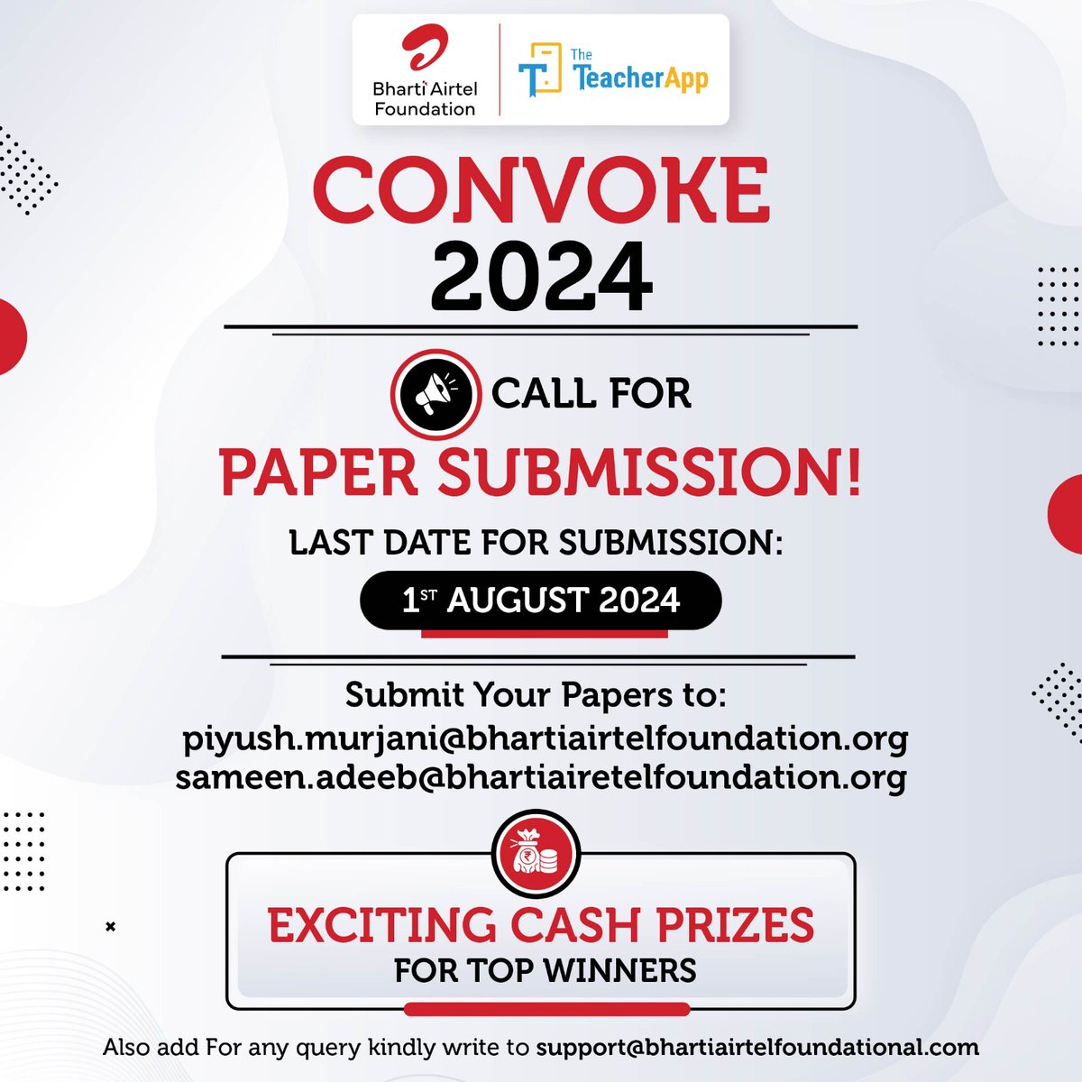 📅 Only 10 days left! The deadline for paper submissions is August 1st, 2024.

Calling all educators, head teachers, and pre-service trainees! Here's your chance to shine and share your invaluable insights at our national symposium on educational excellence.
