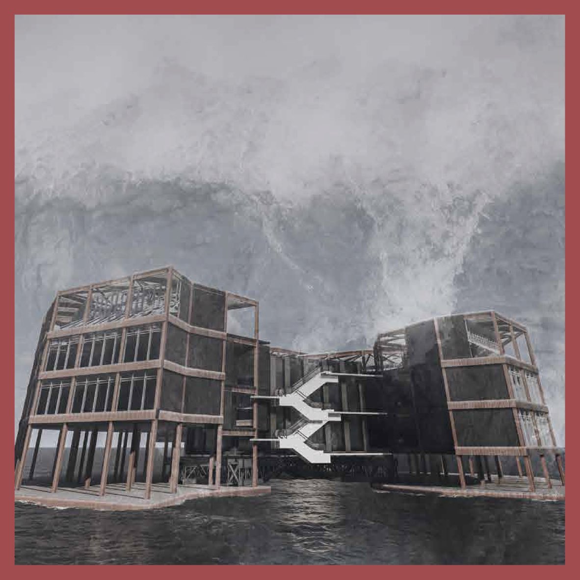 透明な隣人たちと生きる
-東京湾沿岸の製鉄所沖に浮かぶ水族館の提案-
定 慶一郎

近代以降の盲目な工業発展、近年の過度な環境配慮。我々は工業と自然、その両者を考えていかなければならず、択一的な配慮のままでは社会の発展が遅れてしまうだろう。そこで両者の共生の認識を育む水族館を提案する。