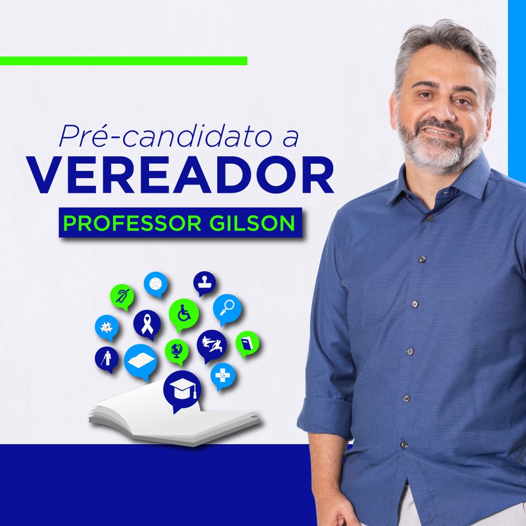 profgilson8's tweet photo. É com o coração cheio de gratidão e responsabilidade que anuncio minha pré-candidatura a vereador nas eleições de 2024. https://t.co/yc36Xh0xC8