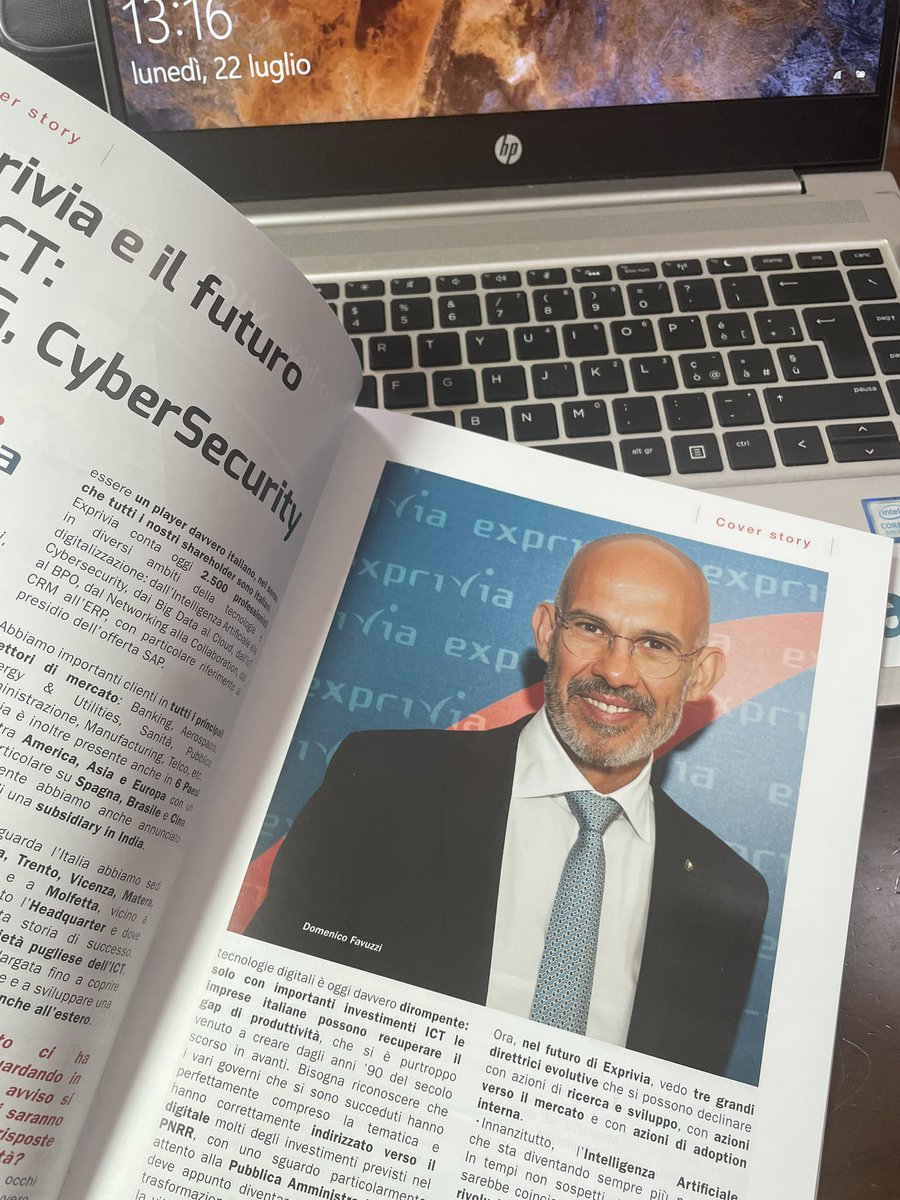 Oggi su <a href="/SNewsOnline/">S News</a> n: 75 - 2024 : <a href="/Exprivia_CY/">Exprivia CyberSecurity Observatory</a> e il futuro dell’ICT - #AI , #ESG e #cyberscurity #DomenicoFavuzzi <a href="/domenicoraguseo/">Domenico Raguseo</a> <a href="/RositaGaliandro/">Rosita Galiandro</a>