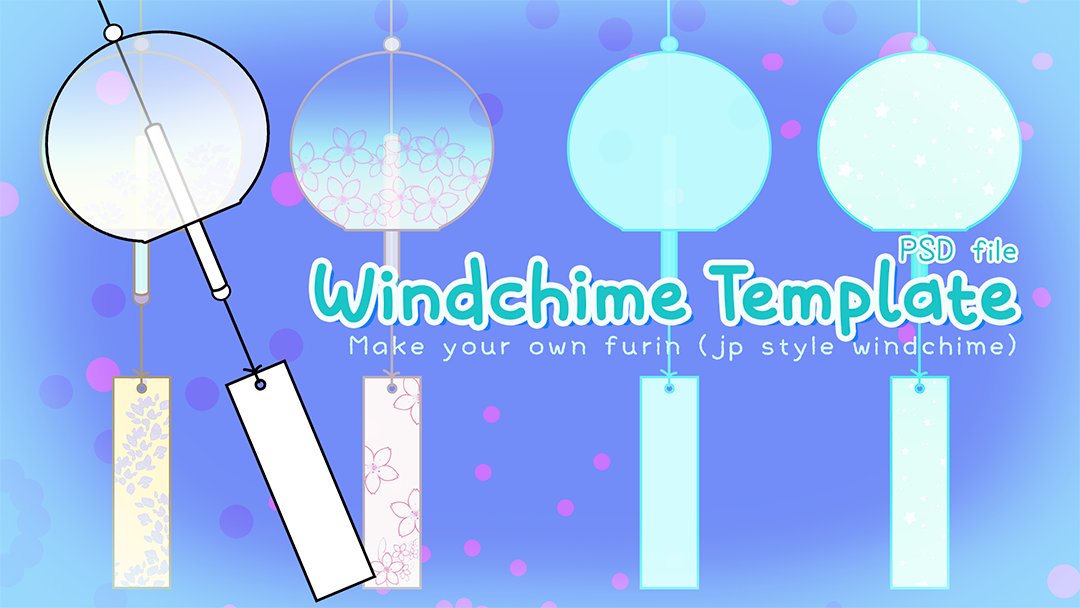 _orenjipen's tweet image. 🎐 FREE WIND CHIME TEMPLATES 🎐

Refashioned something I made for my friend and made it a template so everyone can make something really cool themselves!

Grab it at my ko-fi: ko-fi.com/s/a38c68a76c

#streamassets #Vtuberasset #freetemplate