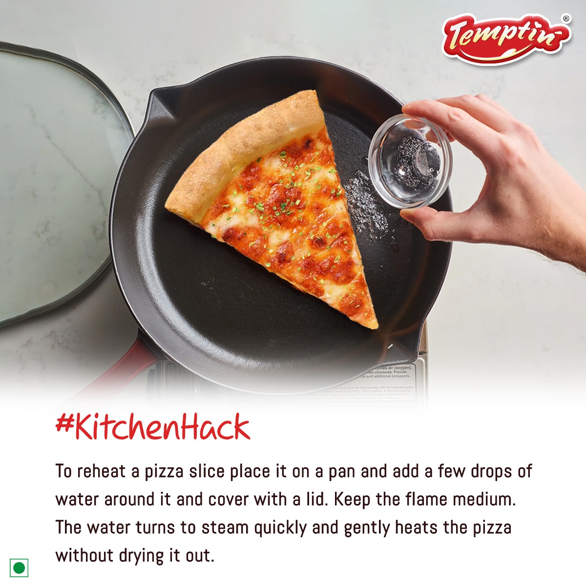 TemptinOfficial's tweet image. You can re-heat your leftover pizza slice easily with this hack

#Temptin #EasyHack #KitchenHack #EasyTrick #HeatFood #HotFood