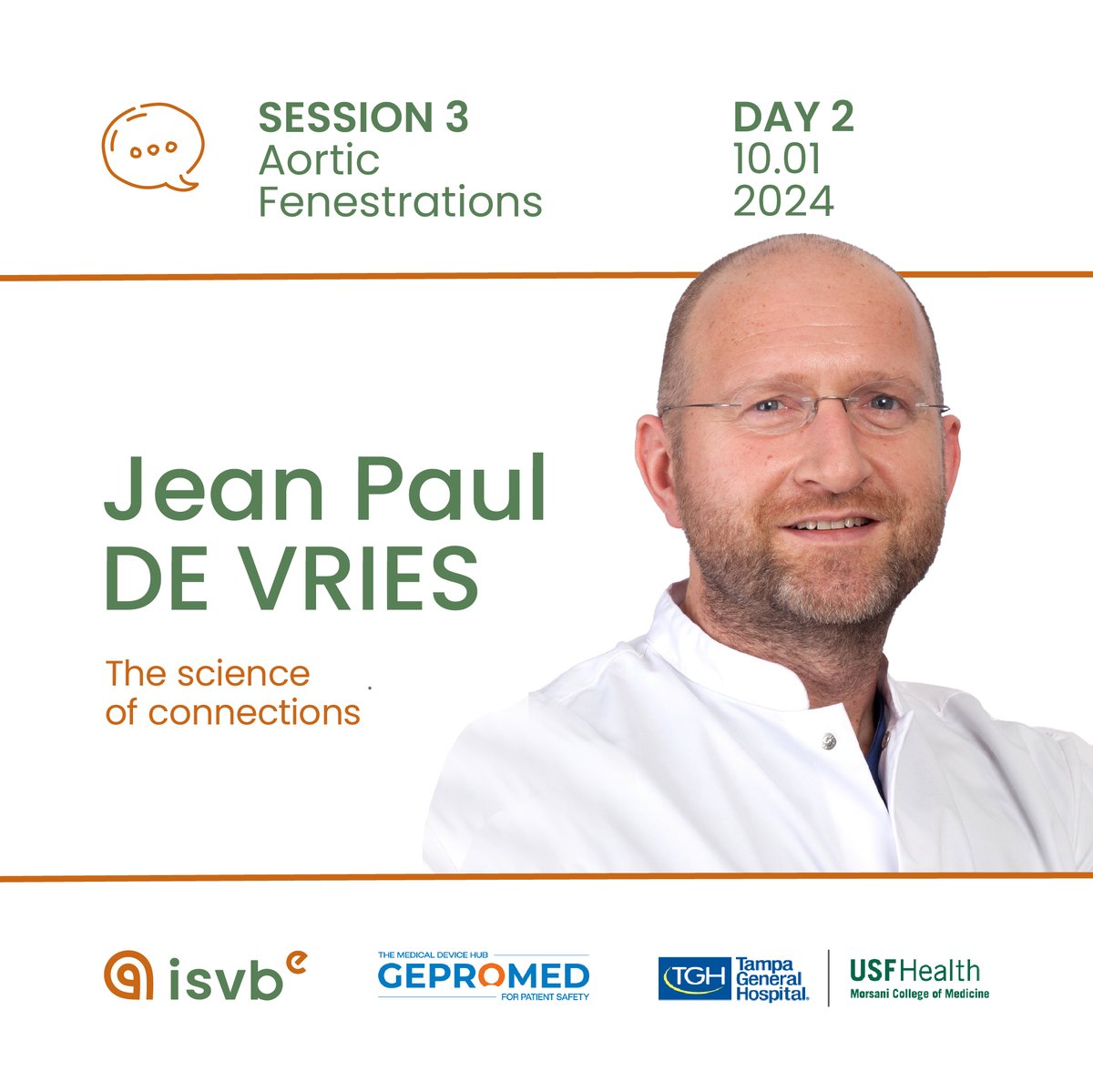 ISVB (@isvb_tampa) on Twitter photo Exciting Speaker Announcement! We're thrilled to announce that <a href="/DeptSurgGronJPV/">Jean-Paul De Vries</a> talk at our upcoming conference!
Dates: Sept 30 - Oct 1, 2024
Location: USF CAMLS, Tampa FL
Register now: lnkd.in/egg9BPxy
Don't miss out on this unique opportunity to gain valuable insights! Exciting Speaker Announcement! We're thrilled to announce that <a href="/DeptSurgGronJPV/">Jean-Paul De Vries</a> talk at our upcoming conference!
Dates: Sept 30 - Oct 1, 2024
Location: USF CAMLS, Tampa FL
Register now: lnkd.in/egg9BPxy
Don't miss out on this unique opportunity to gain valuable insights!