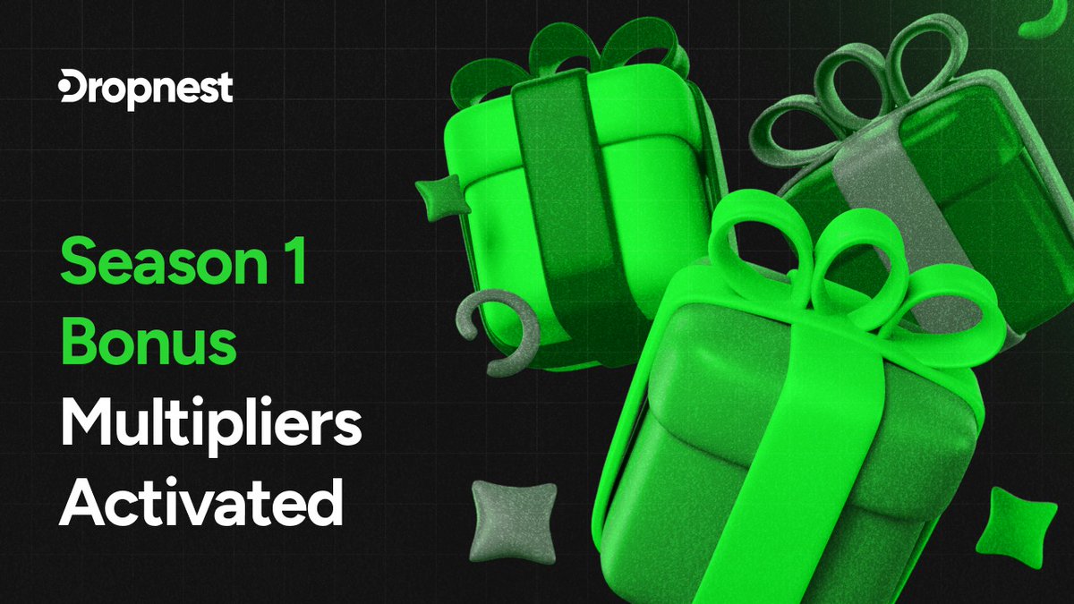 DropNest_xyz's tweet image. ✨DROP Points Season 1 is in full swing with bonus multipliers activated!

🟢Early Bird Multiplier: Up to 2x multiplier for early deposits, limited time only!

🟢Evangelist Multiplier: Up to 1.2x multiplier by depositing at least $500 in one transaction within the first two…
