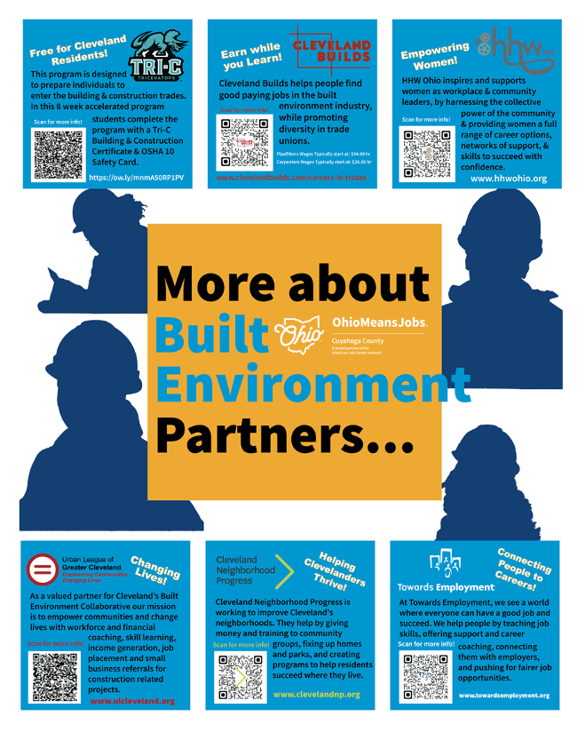 🔧 Tomorrow!
The Built Environment Job &amp; Training Fair is happening this month! Presentations start at 5:00 PM sharp. Don’t miss out on connecting with high-paying trade programs where you earn while you learn and build a lucrative career! #ClevelandOpportunities