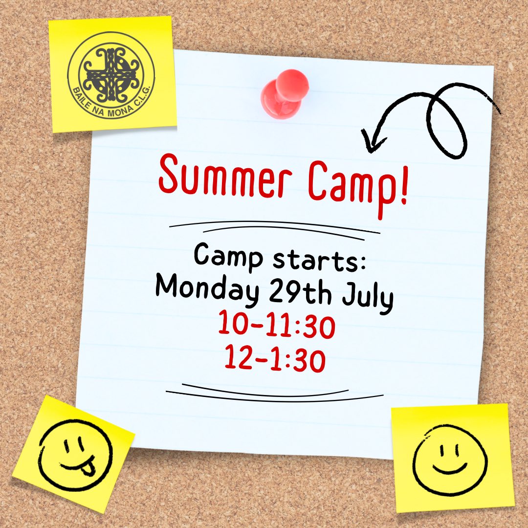 MoortownGAC's tweet photo. 🔴⚪️ Don’t forget that the club Summer Camp starts next Monday!
📌 P3,4,5 & 6 - 10am - 11:30am
📌P7, Y8, 9 & 10 - 12pm - 1:30pm
Further details to follow! 🔴⚪️
#MiniMals #FunFriendsFootball https://t.co/MKWjmaVzO2