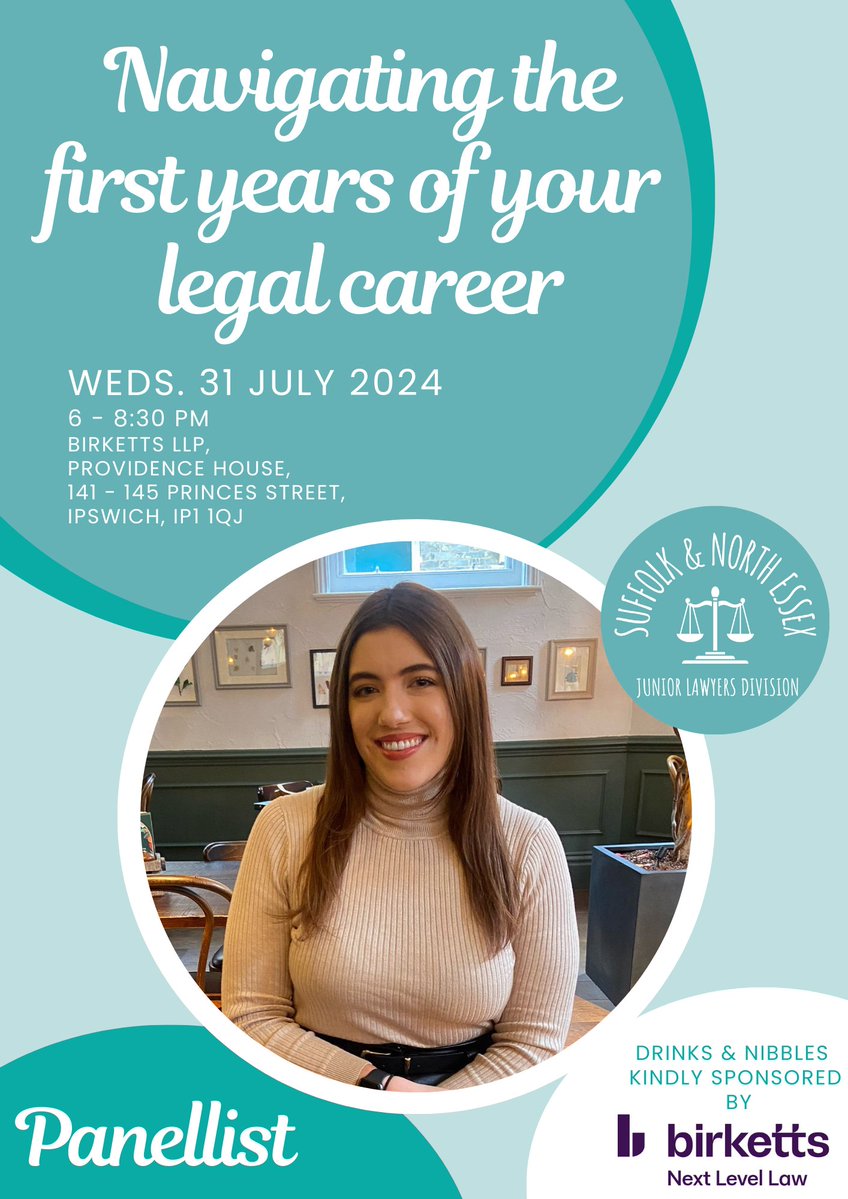Meet our final panellist: Rebecca Clarke of <a href="/EllisonsLaw/">Ellisons Solicitors</a>. Rebecca qualified in 2022 &amp; is a Commercial Litigation Solicitor. 

Rebecca can assist with queries about being a newly qualified solicitor and working at different sized law firms.

Sign up here: forms.office.com/e/wF20sp29if