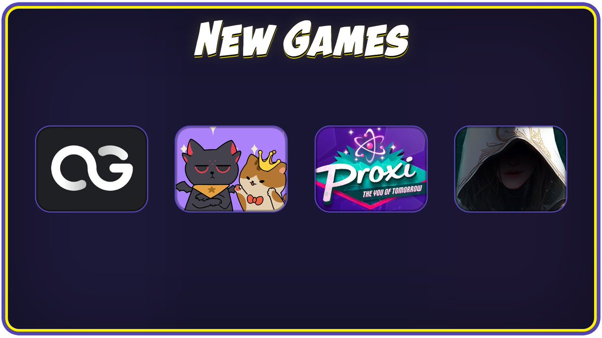 New Games were added to the list.

Oh Gamers!
Cat Academia
Proxi
Immortal Rising 2

Want to learn more? Read the 🧵
