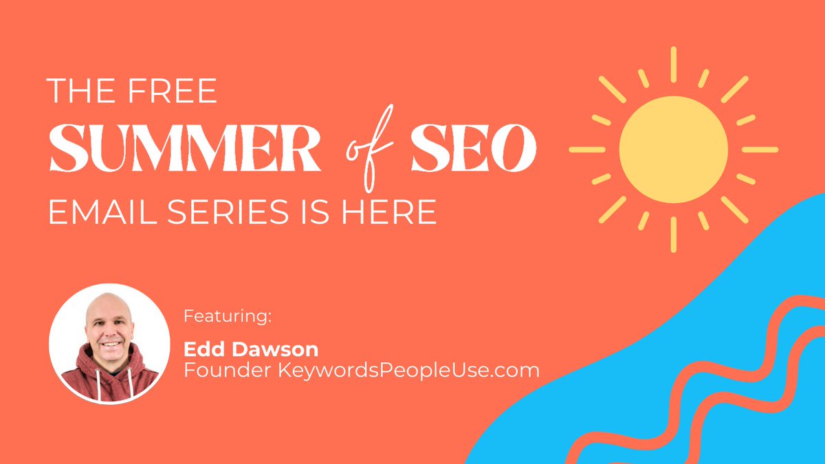 Edd Dawson (@channel5) on Twitter photo Fantastic to be helping <a href="/freddiechatt/">Freddie Chatt</a> as both a contributor and sponsor.
Sign up (it's free!) at summerofseo.co Fantastic to be helping <a href="/freddiechatt/">Freddie Chatt</a> as both a contributor and sponsor.
Sign up (it's free!) at summerofseo.co
