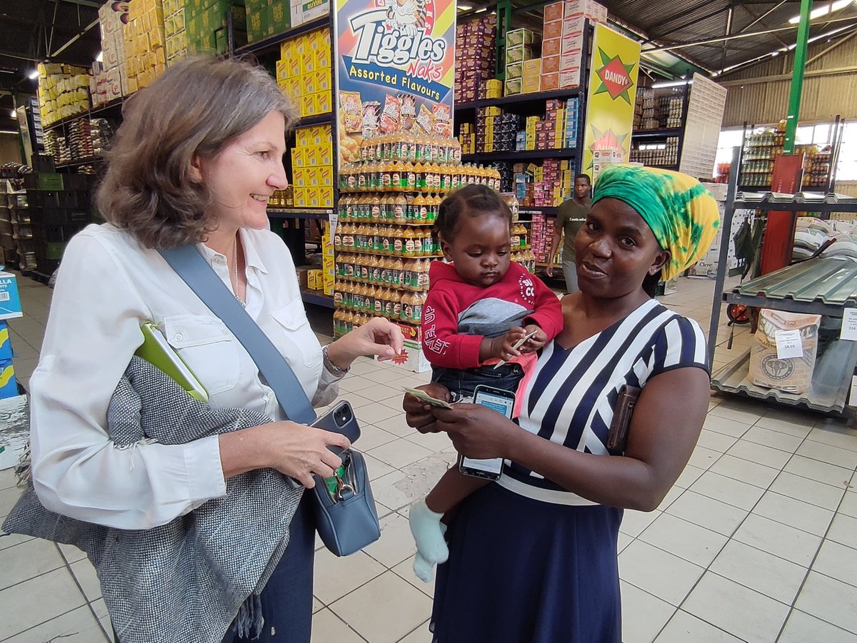 WFP_Zimbabwe's tweet photo. British Embassy in #Zimbabwe @AbbotJo had a chance to hear Priviledge's story who is receiving cash support.
Through #Toose a gender transformative approach, she &amp; many others have been equipped with the skills to communicate effectively &amp; to be economically self sufficient. https://t.co/rXT8Y5tcpO