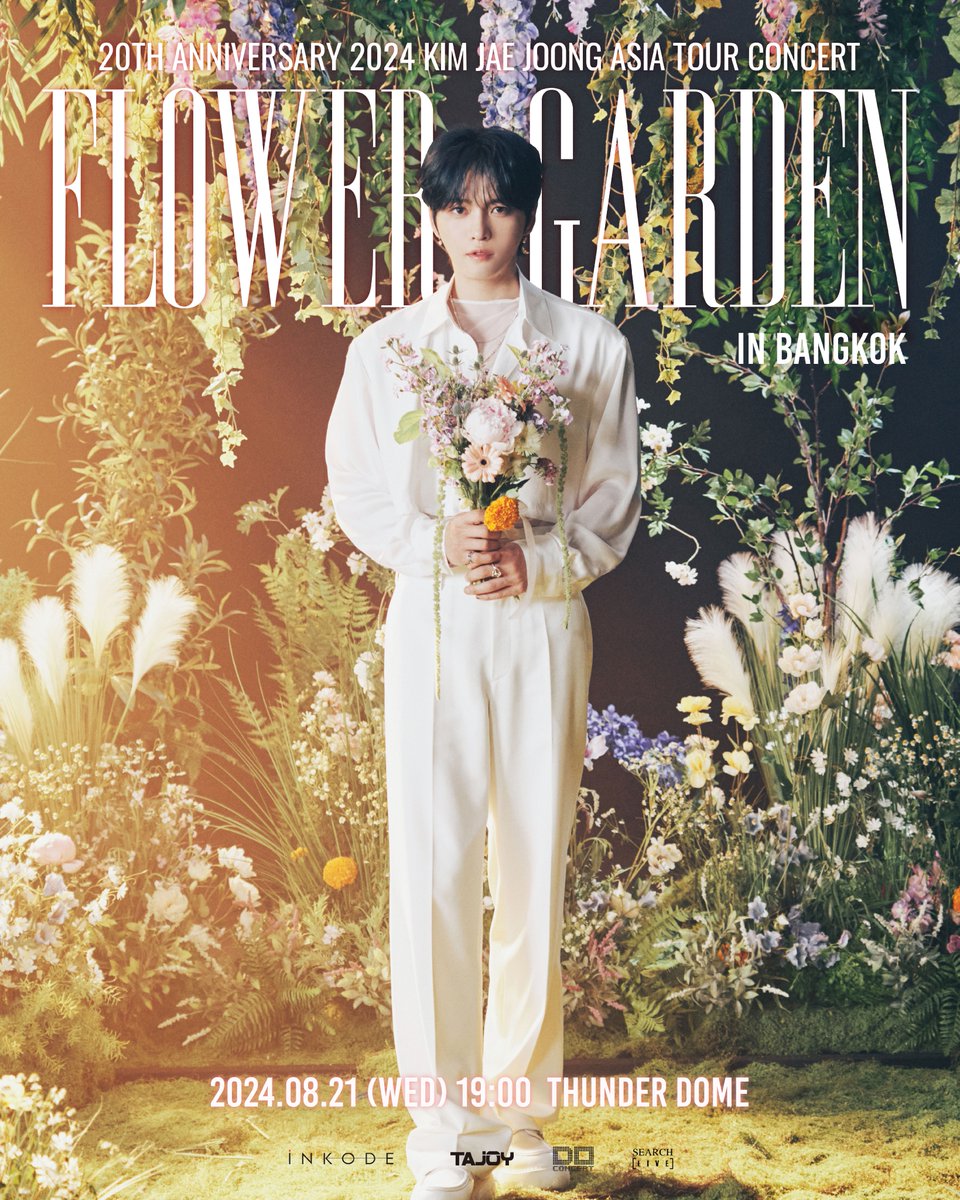doconcert's tweet photo. เตรียมตัวให้พร้อม เพราะครั้งนี้ 'คิมแจจุง' จะบินลัดฟ้ามาฉลองครบรอบ 20 ปีไปพร้อมๆกันกับ Boss Babies ชาวไทย
#FLOWERGARDENinBANGKOK

มาเปล่งเสียง และฉลองวันสำคัญนี้ไปพร้อมกันในงาน '20TH ANNIVERSARY 2024 KIM JAE JOONG ASIA TOUR CONCERT "FLOWER GARDEN" in BANGKOK' ฟิตร่างกายของคุณให้ดี เพราะงานนี้สนุกแน่นอน!

แล้วพบกัน วันพุธที่ 21 สิงหาคม 2567 เวลา 19:00 น. (ประเทศไทย) ณ ธันเดอร์โดม เมืองทองธานี

★ จองบัตรพร้อมกัน วันเสาร์ที่ 3 สิงหาคม 2567 เวลา 12:00 น.
★ ทาง https://t.co/NJqUP2xj57
★ บัตรราคา 6,900 / 5,500 / 4,500 / 3,500 และ 2,500 บาท

---------------------------

Are you ready? This time “Kim Jaejoong” flies across the sky to celebrate his 20th anniversary together with Thai Boss Babies.

Let’s shout out and celebrate this special moment together with '20TH ANNIVERSARY 2024 KIM JAE JOONG ASIA TOUR CONCERT "FLOWER GARDEN" in BANGKOK'

Get yourself ready because this concert is going to be a blast!

Save the date and see you on this coming August 21, 2024 7:00PM (Local Time) at Thunder Dome, Muang Thong Thani

★ Tickets open on August 3, 2024 12:00PM (Local Time)
★ Ticket Website: https://t.co/NJqUP2xj57
★ Ticket Price 6,900 / 5,500 / 4,500 / 3,500 / 2,500 THB

#FLOWER_GARDEN 
#김재중 #재중 #KIMJAEJOONG
#iNKODE #TAJOY #doconcert