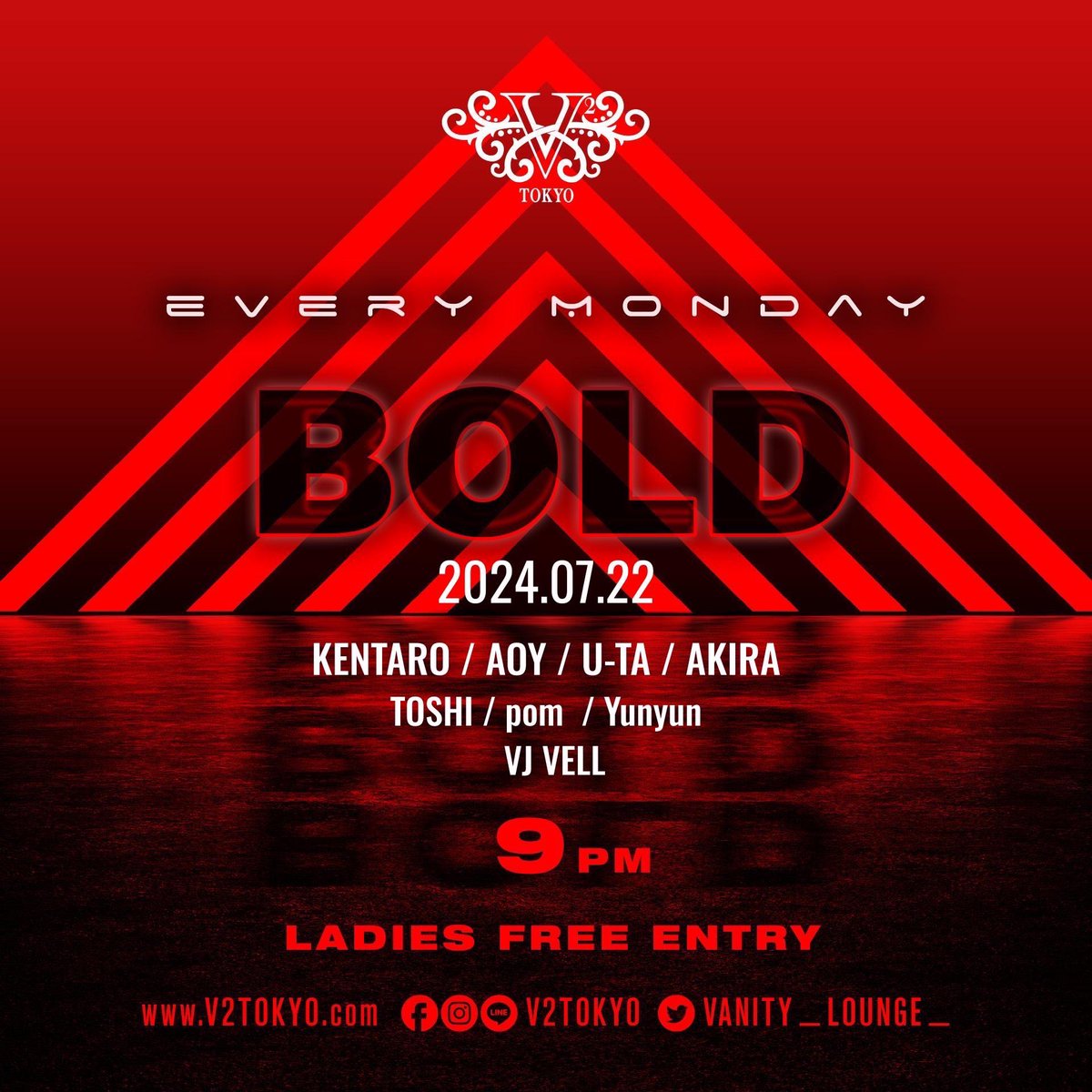 djtoshi__jp's tweet photo. 📍@vanity_lounge_ 
7/22（月）
男女ともにトシのゲストで入場

DMにて代表の方の
お名前お送り下さい📩

#v2 #v2tokyo #mezzo #tokyo #japan #nightclub #club #night #nightout #dj #edm #electro #house #hiphop #bass #gig #music  #dance #party #クラブ #ゲスト #東京クラブ #六本木 https://t.co/c5DcNbmfdu