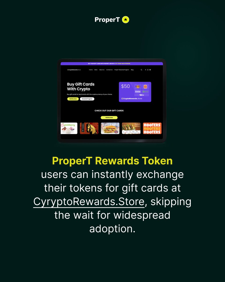GetProperT's tweet image. #ProperT Rewards Token combines fungibility, scarcity, and utility, making it a promising digital asset for all.✅🚀 

Learn more at getpropert.com and start spending your PROPT at cryptorewards.store