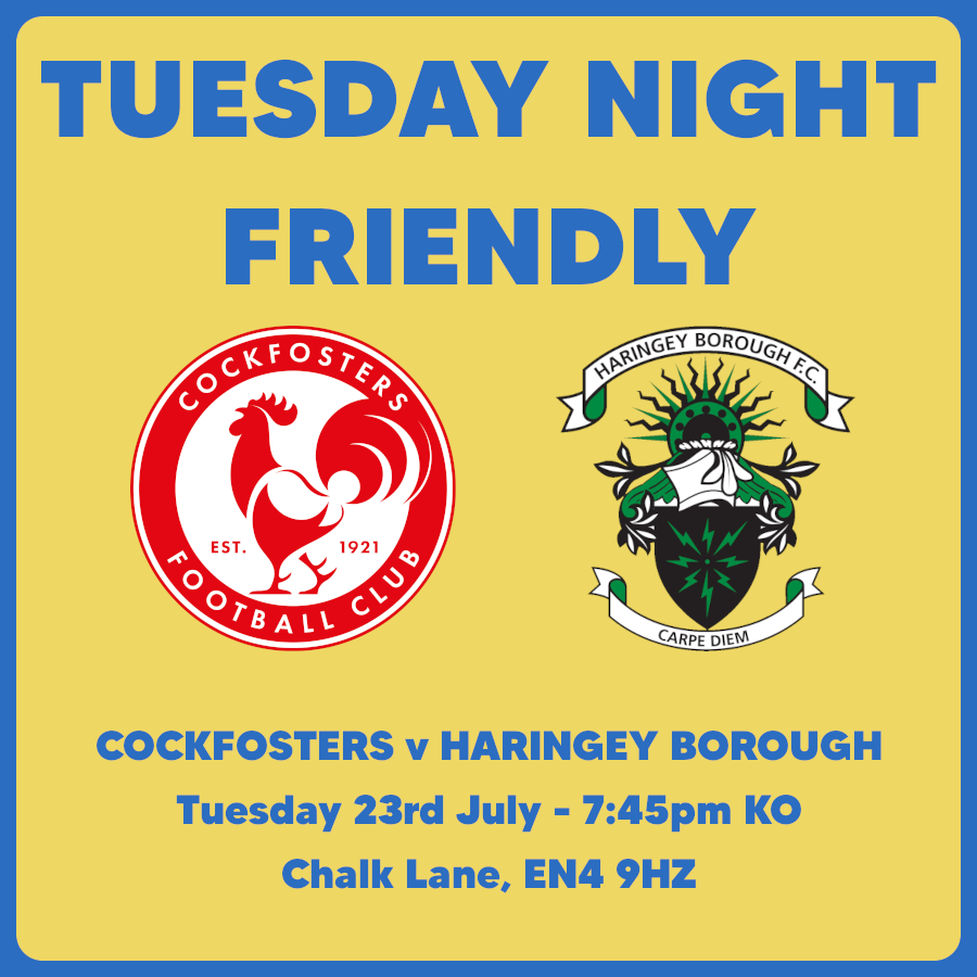Haringey Borough (@haringeyborofc) on Twitter photo π‘Pre-season football under the lights? Go on then!
We go up the Piccadilly Line to face <a href="/CockfostersFC/">Cockfosters FC</a> - our hosts have a very generous "pay what you want" offer on the gate, so let's get lots of Boro fans at what will be a new ground for many of you!
7:45pm KO
#WeAreHaringey π‘Pre-season football under the lights? Go on then!
We go up the Piccadilly Line to face <a href="/CockfostersFC/">Cockfosters FC</a> - our hosts have a very generous "pay what you want" offer on the gate, so let's get lots of Boro fans at what will be a new ground for many of you!
7:45pm KO
#WeAreHaringey