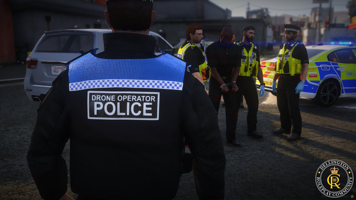 DellingtonRPC's tweet photo. Our retained drone team was activated to help search an area for a male who seriously assaulted a police officer leaving them in critical condition, they found the male on a rooftop and was swiftly arrested by officers.

#dellingtionrpc #community #roleplay #fictional https://t.co/uvmWjFEOT2