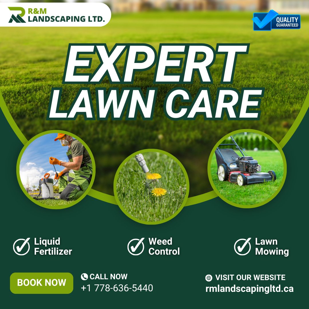 rm__landscaping's tweet photo. 🌱 LAWN CARE EXPERT 🌱

Transform your lawn into a #lush, #green_paradise with our #professional_lawn_care_services. 

💧 #LiquidFertilizer
🌿 #WeedControl
✂️ #LawnMowing
CALL NOW: +1 778-636-5440
🌐 Visit Our Website: https://t.co/zCVGejEKmL
#GreenLawn #BookNow #FreeQuote #RM https://t.co/6TuAvdbcKY