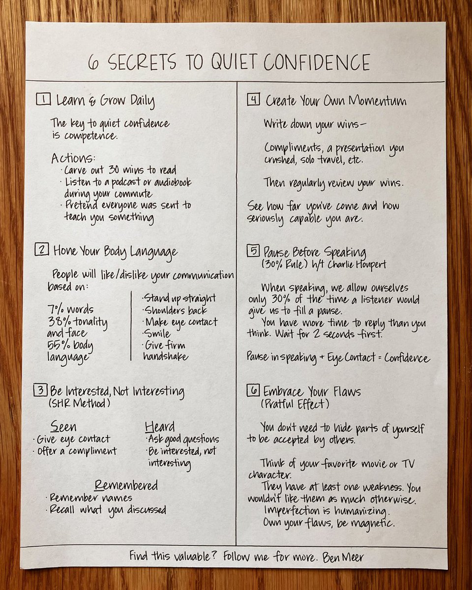 6 secrets to be quietly confident: