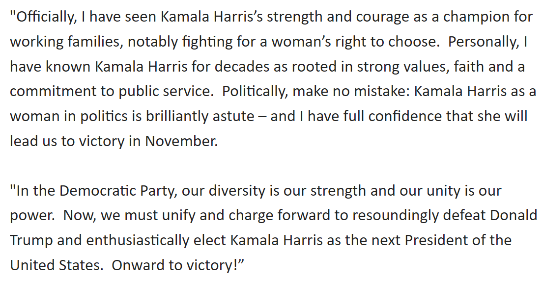 GregTSargent's tweet photo. Huge endorsement for Kamala Harris from Nancy Pelosi just now: https://t.co/lPjjciQZHj