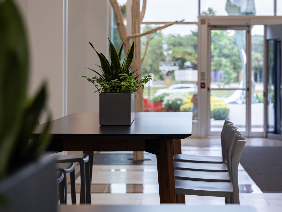 We're welcoming our tenants to work at 100 Milverton Drive with the Heartland Corporate Centre's most unique atrium. This tree-lined atrium is the gateway to amazing move-in ready offices including a full 23,965 SF full-floor. Learn more: crownrealtypartners.com/properties/hea…