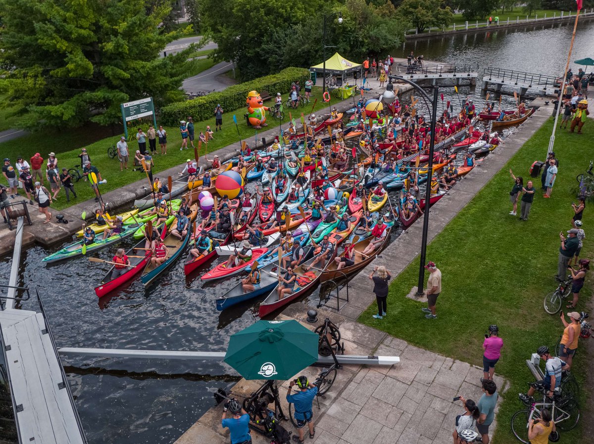 RideauCanalNHS's tweet photo. THANK YOU 🙏 to the almost 150 paddlers that helped us pack 87 canoes and kayaks into Hartwells for #LockNPaddle 2024. 🛶 

Thank you for making this event such a great success! 😊

📷: Justen Soule / @ParksCanada https://t.co/daldENvBpx