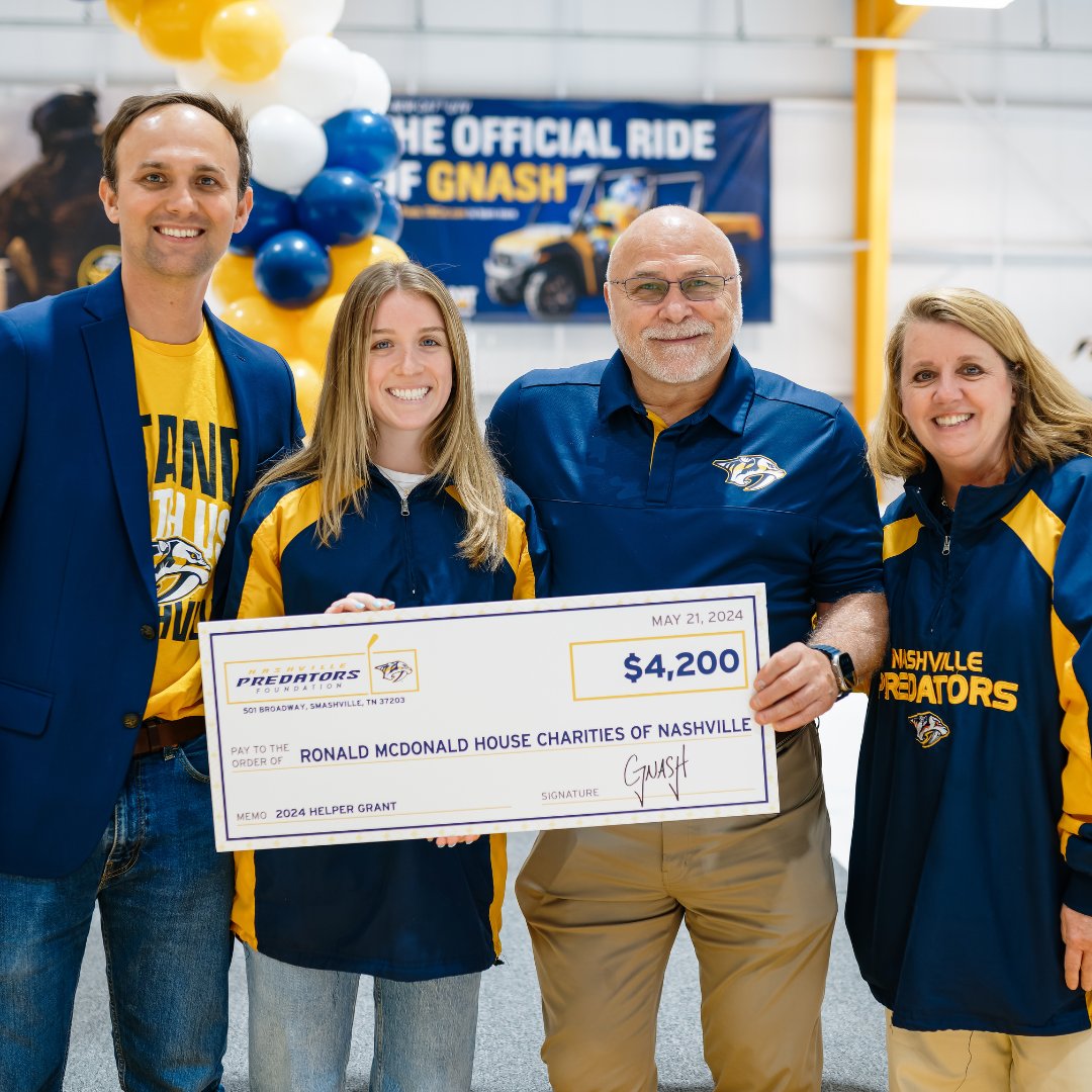 Thank you so much for your amazing support of all the families the Nashville Ronald McDonald House continues to serve! <a href="/PredsFoundation/">Nashville Predators Foundation</a>