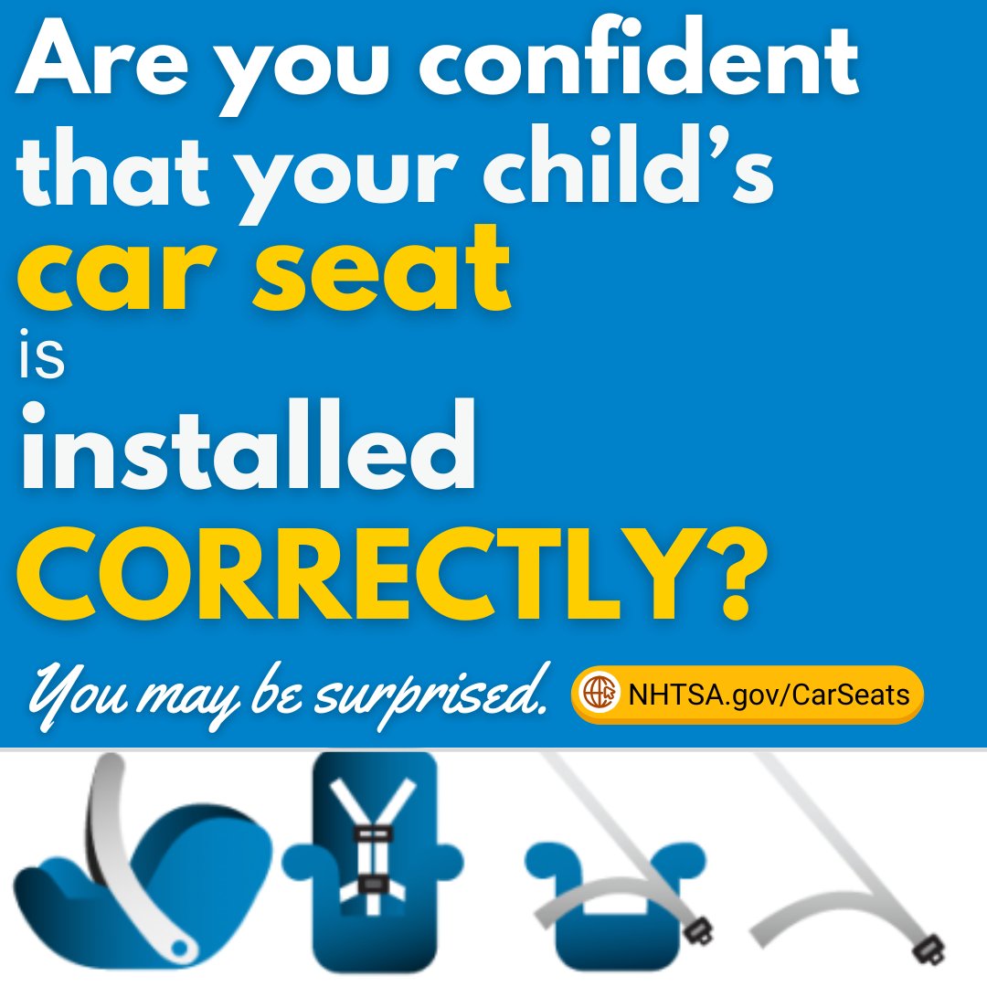 About half of all car seats put in place by parents and caregivers are not installed correctly. ⚠️👶

Find the proper steps here: NHTSA.gov/CarSeats