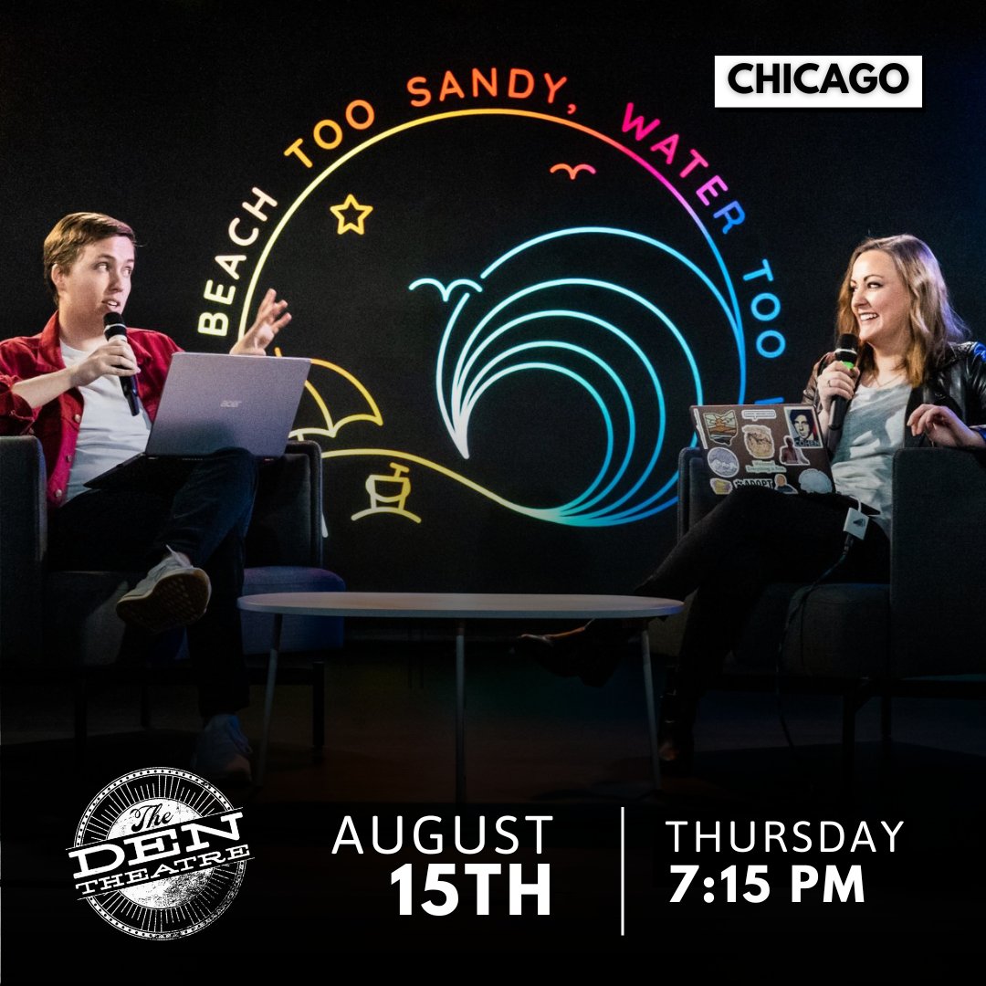 Get Ready Chicago!

Beach Too Sandy, Water Too Wet is bringing their 5 STAR show to The Den Theatre August 15th!

🎟️👉thedentheatre.com/performances/2…