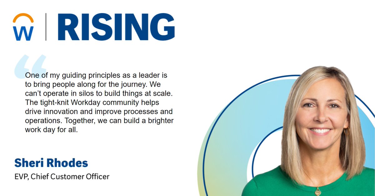 Moving work forever forward is possible in large part due to our stellar customers &amp; the collaboration at #WDAYRising. There’s more opportunity when we work together—just as Sheri Rhodes, our EVP and Chief Customer Officer, shares. Register now. #TeamWDAY bit.ly/3SgWvGt