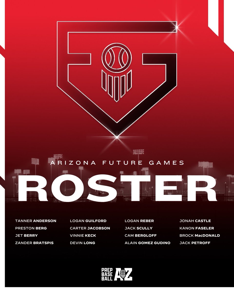 Prep Baseball Arizona (@prepbaseballaz) on Twitter photo #๐๐๐
๐๐๐ ๐๐๐๐ฆ ๐๐ซ๐ข๐ณ๐จ๐ง๐
We are extremely excited to announce the ๐ง๐ฒ๐ฎ๐บ ๐๐ฟ๐ถ๐๐ผ๐ป๐ฎ roster is for the 2024 Future Games!
This group of talented '26s will represent Arizona at the premier @PBR_Uncommitted event of the summer.
<a href="/prepbaseball/">Prep Baseball</a> | <a href="/LakepointSports/">LakePoint Sports</a> #๐๐๐
๐๐๐ ๐๐๐๐ฆ ๐๐ซ๐ข๐ณ๐จ๐ง๐
We are extremely excited to announce the ๐ง๐ฒ๐ฎ๐บ ๐๐ฟ๐ถ๐๐ผ๐ป๐ฎ roster is for the 2024 Future Games!
This group of talented '26s will represent Arizona at the premier @PBR_Uncommitted event of the summer.
<a href="/prepbaseball/">Prep Baseball</a> | <a href="/LakepointSports/">LakePoint Sports</a>