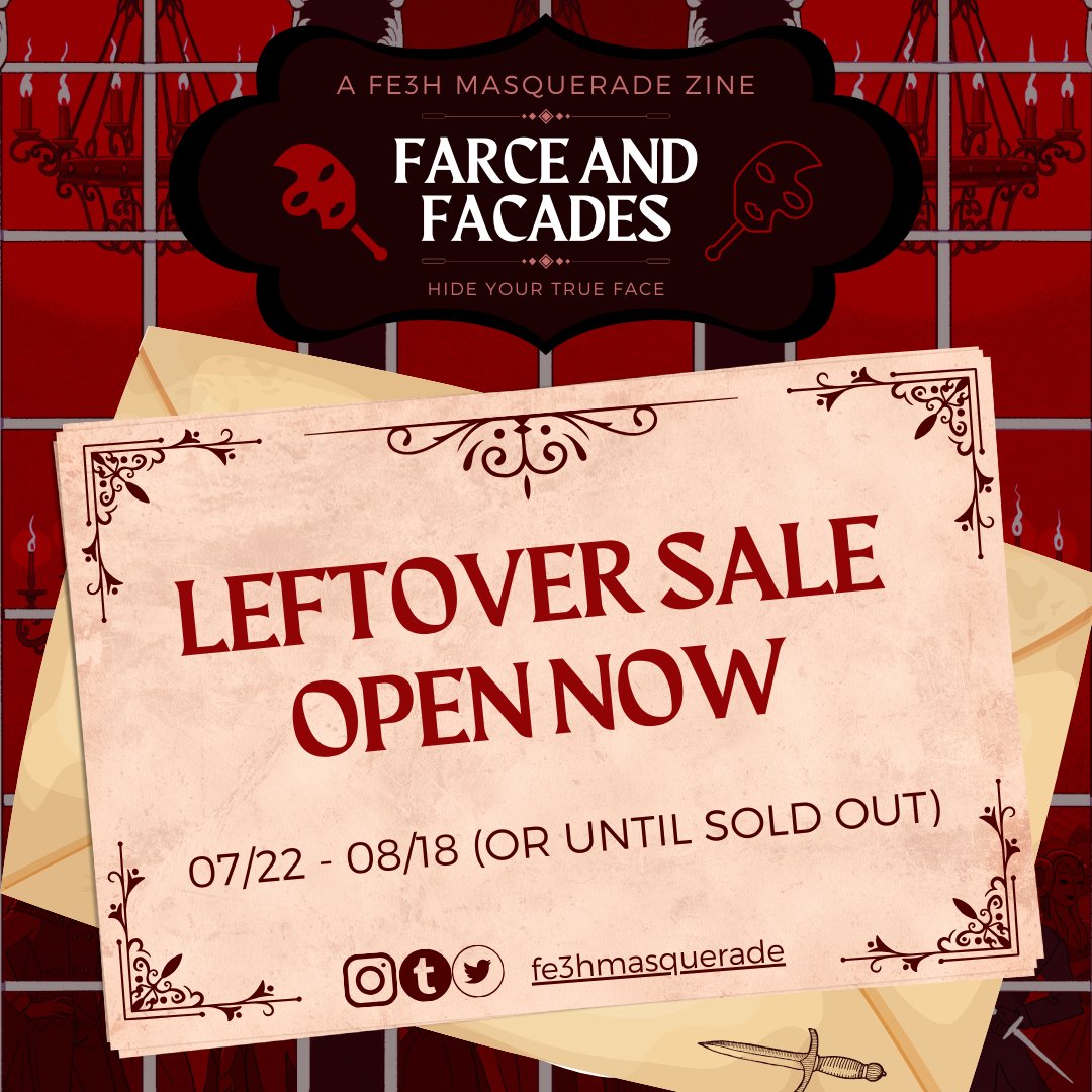 To our esteemed guests,

Leftover sales have begun, ending August 18th or until items are sold out! 

RTs are greatly appreciated! 

Check out our 🛒 below! ♥️