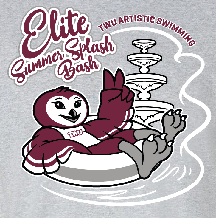 Camp season is still going strong! Check out this custom design that we did for the TWU Artistic Swim team’s Elite Summer Splash Bash. #Summer #SummerCamps #Swimming #Pool #TWU #TShirts #Shirts #ScreenPrinting #Branding #PromotionalProducts #Dallas #Denton #DFW