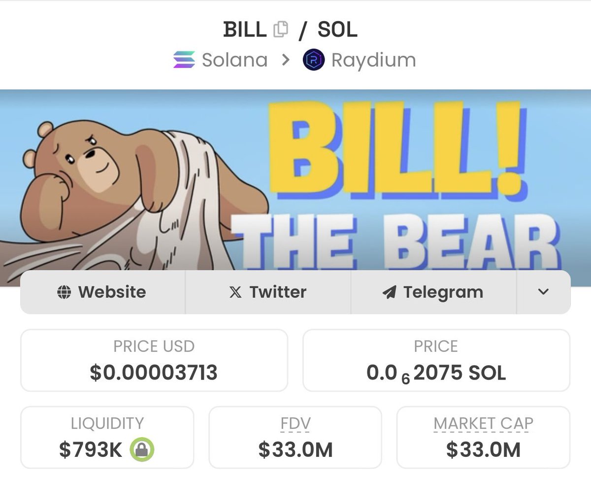 I told you to buy $BILL at 10m few days ago. 

This is going to 100m in no time. <a href="/billthebearmeme/">Bill The Bear</a>
