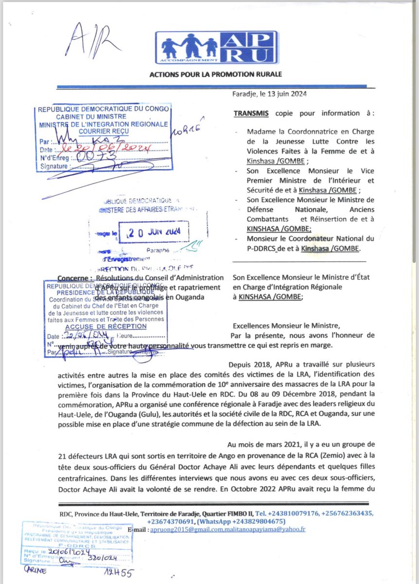 zyombo's tweet photo. #RDC #OUGANDA : Dans le cadre du DDRRR, le  #P_DDRCS est en discussions avec l'Ouganda pour le rapatriement des enfants congolais libérés par le LRA en République Centrafricaine ! C'est tout ! 

🚨Le truc sur une quelconque négociation avec le M23 est faux !
(câble maison) https://t.co/aL6j1vRVl9