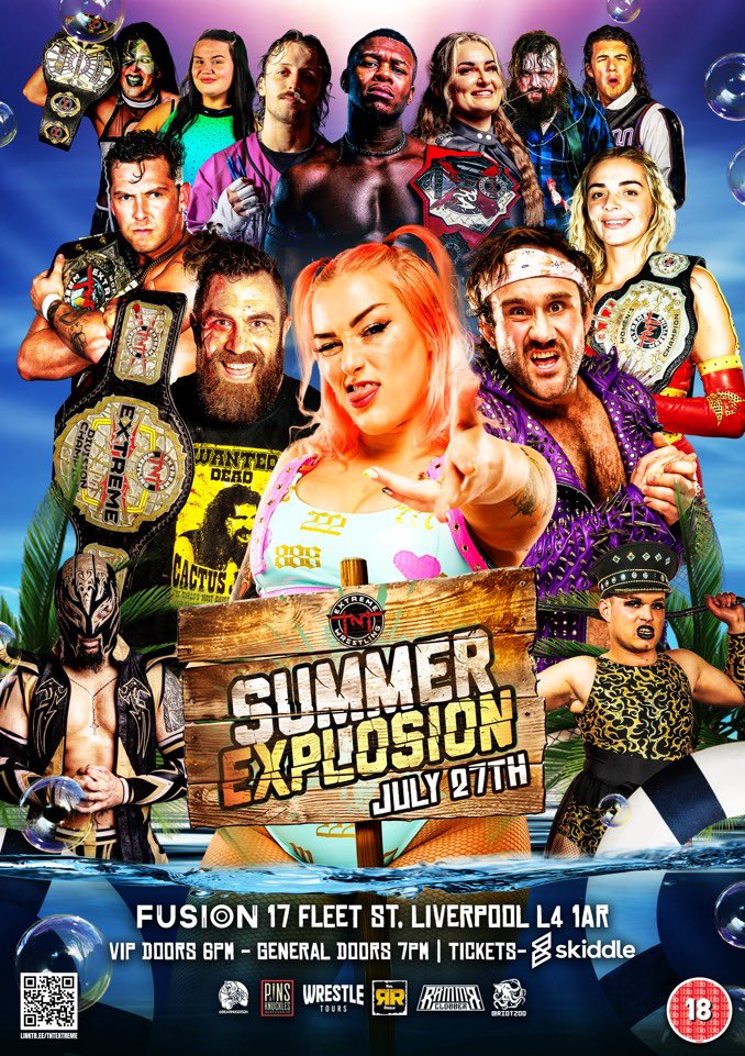 TNTExtremeWres's tweet image. ☀️ SUMMER EXPLOSION 2024☀️

It's a huge celebration in Liverpool on the 27th as Summer Explosion returns! Do not miss out as this show will be a huge scorcher - tickets are selling fast!

🎟️ GET YOUR TICKETS HERE 🎟️
skiddle.com/whats-on/Liver…