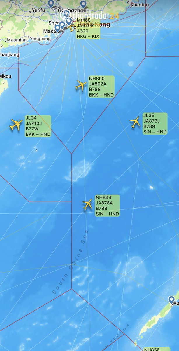 yoshu787's tweet photo. 今日は東南アジア線の代表といえる2路線が240席仕様788で運航なのか。ANAが787を運航開始した最初の数年はこれが普通だったのだろうか。
#NH844
#JA878A
#NH850
#JA802A https://t.co/PBs0T2LvkA
