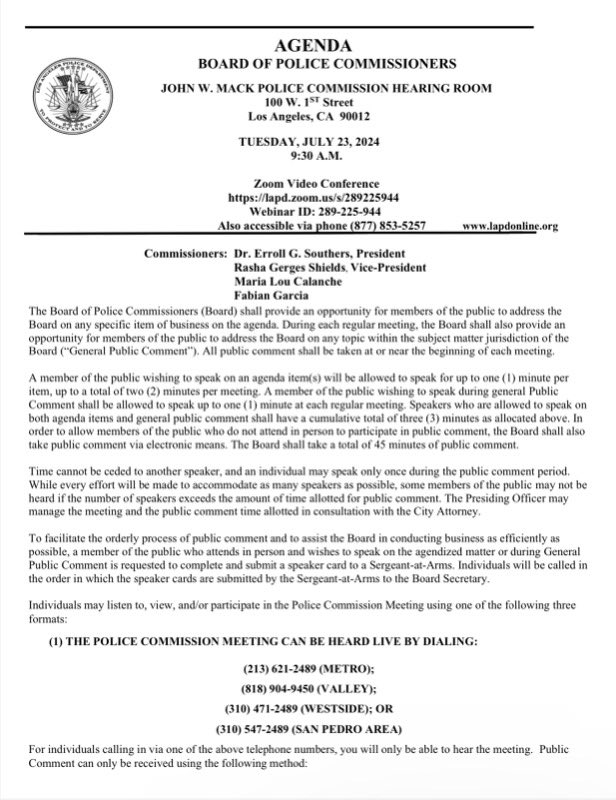 LA POLICE COMMISSION tweet media